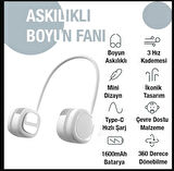 MEMO G02 Boyun Askılıklı Mini Fan Taşınabilir Şarjlı Soğutucu Boyun Fanı