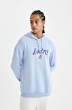 DeFactoFit NBA Los Angeles Lakers Comfort Fit Kapüşonlu Sırt Baskılı Sweatshirt B3893AX24SPBE571