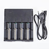 DÖRTLÜ 3,7V Lİ-ON PİL ŞARJ ALETİ 16340-14500-18650-26650