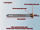 ENDER 1-1/4" inç 30cm 2000w Krom Güneş Enerjisi ve Termisifon Rezistansı 220v 8.5 Q Cr-Ni