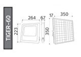 HOROZ Tiger 60W Solar Ledli Projektör 6400K Beyaz Işık