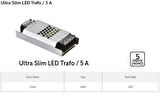 İNOLED SÜPER SLİM 12V 5A LED TRAFOSU 60W (5 MT)