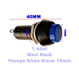 ENDER Plastik MAVİ Yuvarlak Yaylı Buton Anahtar 12mm