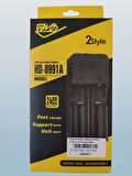 İkili 2li 26650-18650-16340 3.7V Li-On Pil Şarj Aleti Kablolu 220v Fişli Kablolu