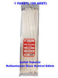 PEMSAN Klips Kablo Bağı 8x550 BEYAZ (100lü Paket) Kablo Cırdı
