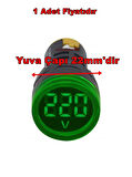 GWEST 24v-550v Voltmetreli YEŞİL Sinyal Lambası 220v Göstergeli 22mm