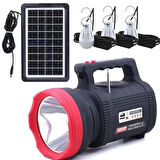 GOLD SILVER 20W Güneş Enerjili Ana Kasa +3 Ampul Fm Radyo Bluetooth ve USB Solar Şarjlı