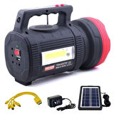 GOLD SILVER 20W Güneş Enerjili Ana Kasa +3 Ampul Fm Radyo Bluetooth ve USB Solar Şarjlı