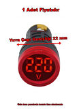 GWEST 24v-550v Voltmetreli KIRMIZI Sinyal Lambası 220v Göstergeli 22mm
