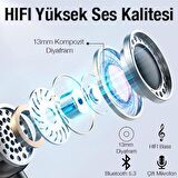 Coofbe Bluetooth Vers.5.3 13mm Diyafram Ultra Hafif Kulakiçi Bluetooth Kulaklık Çift Mikrofonlu Kulaklık