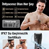 Coofbe Şarjlı Led Göstergeli Islak Kuru Tüm Vucut İçin Saç Sakal Traş Makinası Vucut Traş Makinası