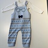 Enjoy Bebe Tavşan Erkek Bebek 12 - 18 Ay Salopet Takım Mavi