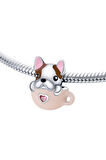 Barista French Bulldog Charm | 925 Ayar Gümüş
