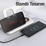 Coofbe 4in1 Masaüstü Şarj Standı Magsafe İphone Şarj Apple Watch Şarj Standı Kulaklık Şarj Standı