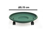 Omnipazar SO- Tekerlekli Saksı Tabağı Yeşil 3 Boy