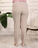 Krep Kumaş Taş Büyük Beden Yan Lastikli Pantolon