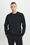 Standart Fit Normal Kesim Pamuklu Bisiklet Yaka Sweatshirt