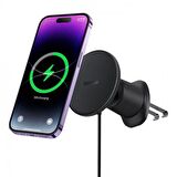 Baseus Super Araç Şarj Mgsafe Kablosuz 15W Araç Şarjı Telefon Tutucu İphone 12 13 14 15 Pro Max Şarj