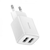 Baseus USB 10.5 Watt Hızlı Şarj Adaptörü Beyaz