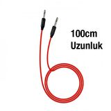 Coofbe Hc Seri 1Mt 3.5MM Aux Kablosu Ses Aktarım Kablosu AUX to AUX Araç Hoparlör Kulaklık Aux Kablo