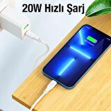 Coofbe Hc Seri 1Mt 20W Type-C to Lightning Şarj Kablosu Veri Kablosu Hızlı Şarj ve Data Kablosu Kopmaz