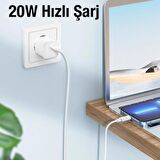  Coofbe Hc Seri 1Mt Turbo Şarj 20W Type-C to iPhone Şarj Kablosu İphone 11 12 13 14 Pro Max Şarj Data Kablosu