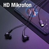 Coofbe Hc Seri 120Cm Profesyonel HD Mikrofonlu Kablolu Kulakiçi Type-C Kulaklık Type-C Kulaklık
