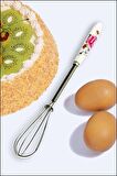 Ramdet Mini Porselen Saplı Kahve Çırpıcı  Süt Yumurta Çırpıcı 20 cm Desenli Küçük Karıştırıcı