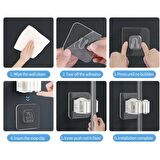 Yapışkanlı Pratik Mop Tutucu 4 Adet Gri