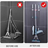 Yapışkanlı Pratik Mop Tutucu 4 Adet Gri