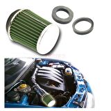CARUB Hava Filtresi Tuning 2 Aparatlı Krom Yeşil  