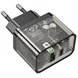 Coofbe USB 20 Watt Hızlı Şarj Aleti Siyah