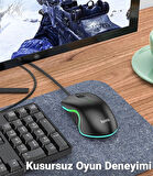 HOCO GM19 RGB LED Işıklı Gamer Oyuncu Kablolu Optik Mouse