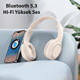 Coofbe Hc Seri Bluetooth 5.3 Uzun Şarjlı 200Mah Kafaüstü Bluetooth Kulaklık 3D Ses Aux Girişli 