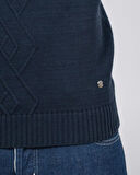 Erkek Triko Tam Boğazlı Örgü Desenli Lacivert Slim Fit Kazak NCS JEANS 3659 