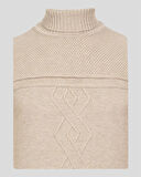 Erkek Triko Tam Boğazlı Örgü Desenli Bej Slim Fit Kazak NCS JEANS 3659