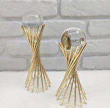 Gold  Kaplama Metal 2'li Set Salon Burgu Model Kristal Cam Toplu  Aksesuar Dekorasyon Biblo Obje