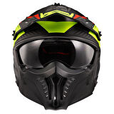 LS2 DRIFTER DEVOR MAT SİYAH-NEON SARI KASK