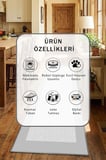 Gri Modern Mutfak Halısı Yıkanabilir Kaymaz Su İtici