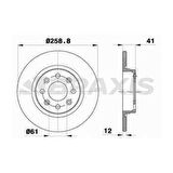 ON FREN DISK AYNASI LOGAN 04-SANDERO 08-TWINGO II 1.2 - 1.4 - 1.5DCI - 1.6 ABS LI ARACLAR ICIN - BRAXIS AE0051