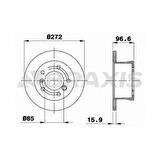 FREN DISKI ARKA SPRINTER 96- LT28 LT46 LT35 96- G-CLASS W461 09- W463 11- - BRAXIS AD0256