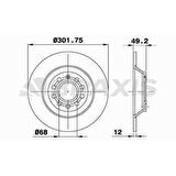 ARKA FREN DISK AYNASI A6 2.0 - 2.4 - 2.7 - 3.0 - 3.0 QUATTRO 05- - BRAXIS AE0214