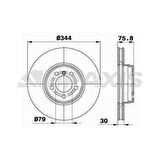 ON FREN DISKI LAND ROVER RANGE III 3.0 TD6 344mm - BRAXIS AD0973
