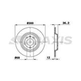 ARKA FREN AYNASI HAVALI AUDI A4 A5 Q5 A6 A7 300X12 08-- - BRAXIS AE0103