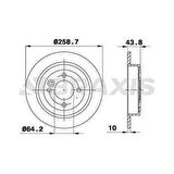 ARKA FREN DISKI MINI R50 R52 R53 R55 R56 - BRAXIS AE0083