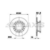 ARKA FREN DISK AYNASI TRANSIT V347 2.2TDCI 06-14 ONDEN CEKER - BRAXIS AE0210