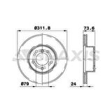 FREN DISKI ON BMW E90 F20 F30 E84 - BRAXIS AD0139
