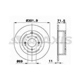 ARKA FREN DISK AYNASI HYUNDAI SANTAFE 2006- 302 11 9.4 69 71.4 - BRAXIS AD1025