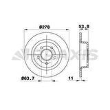 ARKA FREN DISK AYNASI CONNECT 1.8TDCI 02-13 ABSLI - BRAXIS AE0271