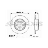 FREN DISKI ARKA CHRYSLER 300C 04-12 DODGE CHALLENGER - BRAXIS AD1091